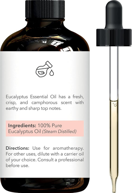 Eucalyptus Essential Oil - Huge 3.99 Fl Oz - 100% Pure and Natural - Premium Grade with Dropper - for Aromatherapy and Diffuser