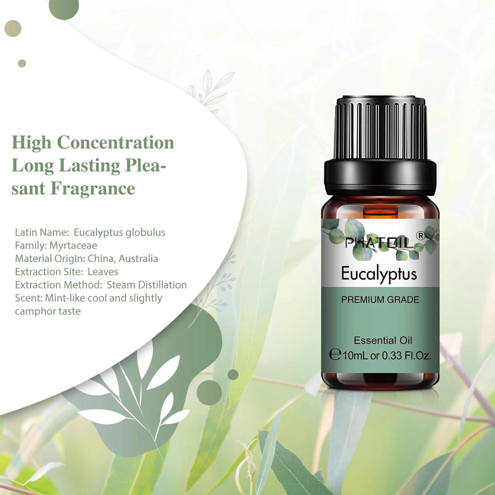 Natural Plant Essential Oil 10Ml Eucalyptus Lavender Bergamot Vanilla Peppermint 1PCS Aroma Essential Oils for Diffuser