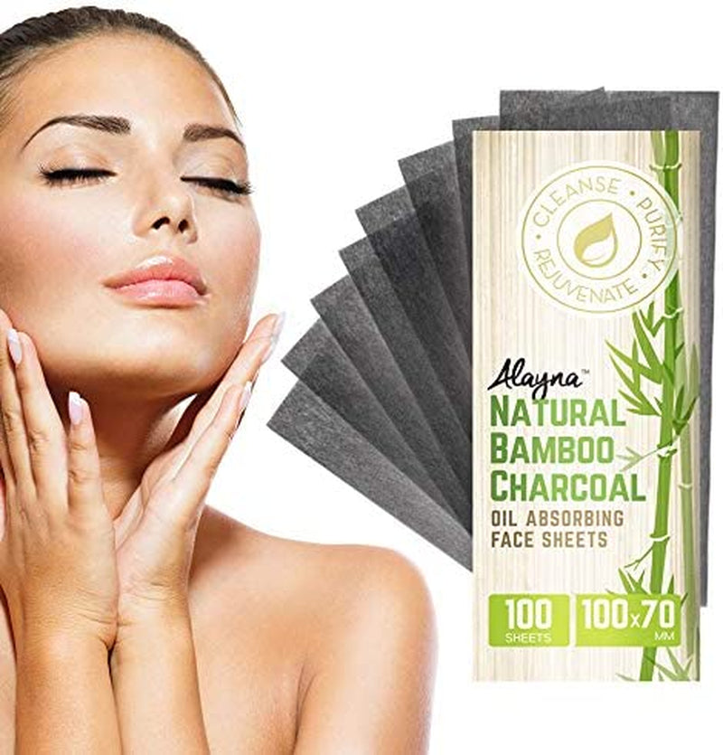 TM Oil Blotting Sheets for Face Natural Bamboo Charcoal Paper Oily Skin Absorbing Tissues Beauty Blotters Remove Excess Shine Organic Blot Papers Facial Make up & Care 1 Pack
