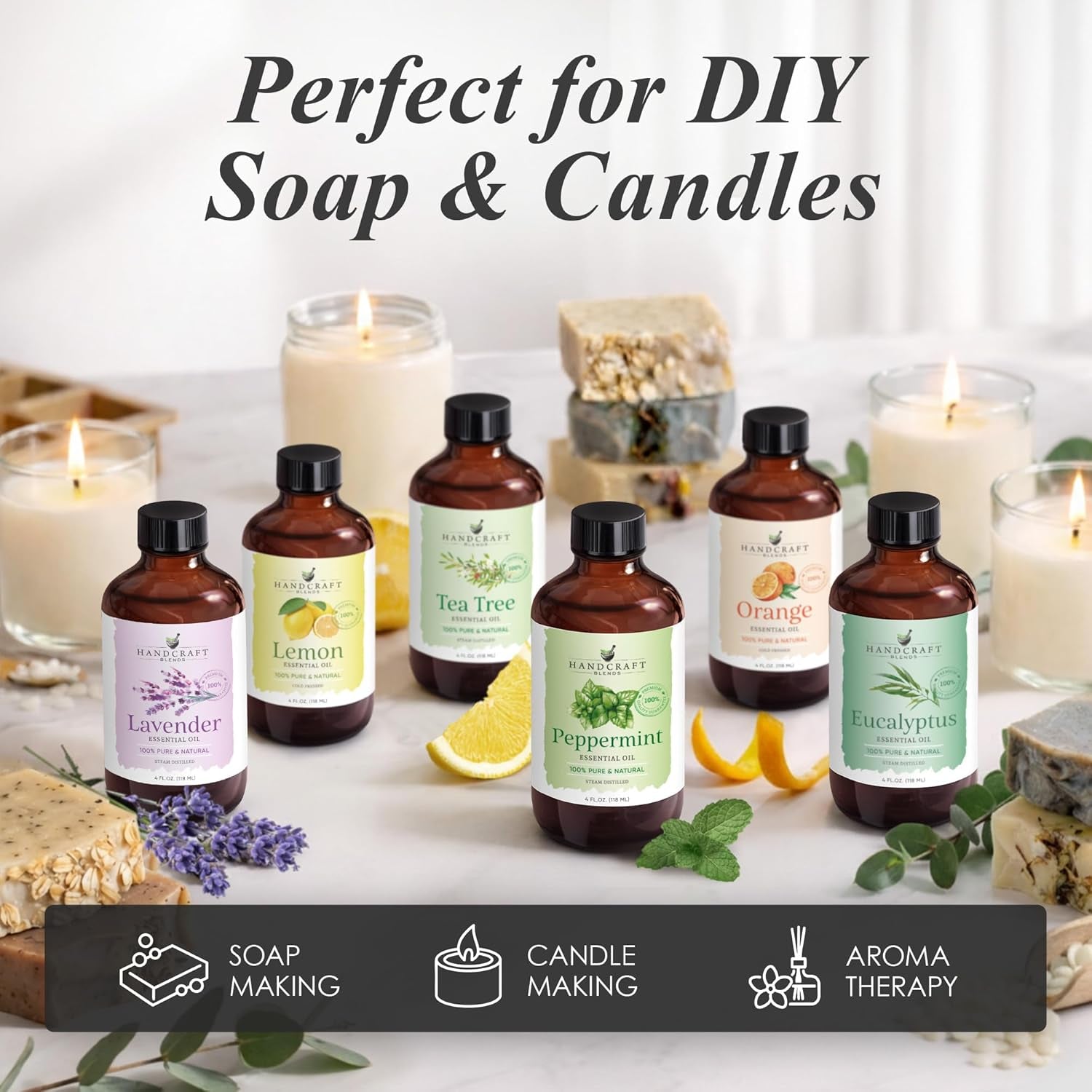 Lavender Essential Oil – Huge 4 Fl Oz – 100% Pure and Natural – Premium Grade Essential Oil for Diffuser and Aromatherapy, Skin, Massage, Candle and Soap Making Fragrance