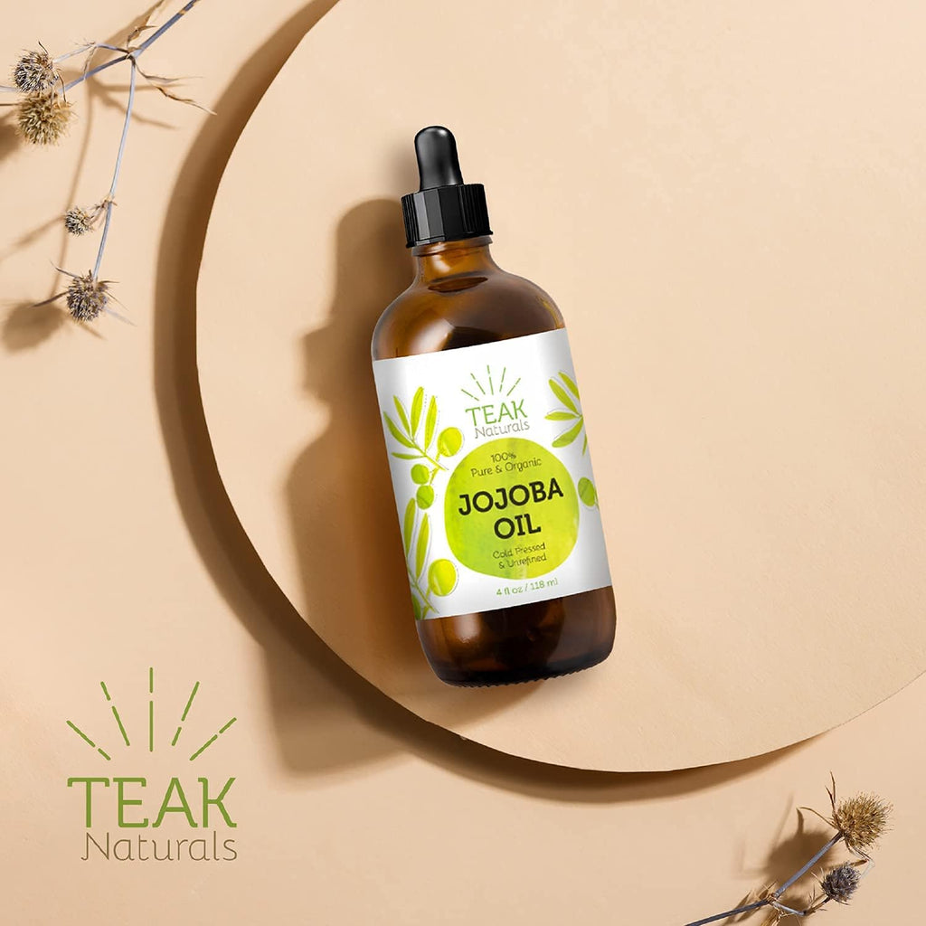 Cold Pressed Organic Jojoba Oil Natural Unrefined Pure Jojoba Oil Moisturizer for Skin Hair and Nails - 4 Ounces